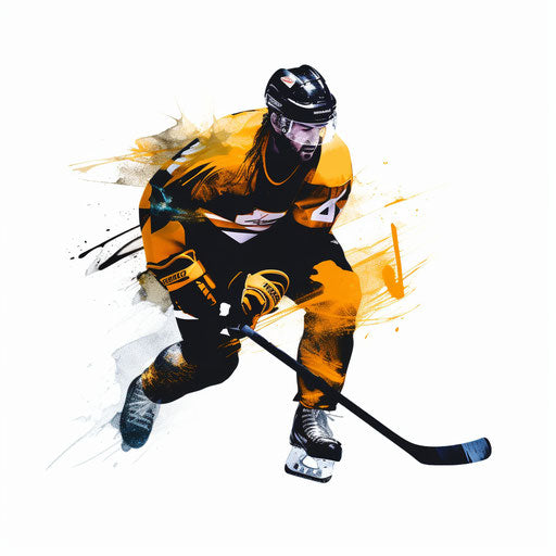 Minimalist style hockey clipart on white background
