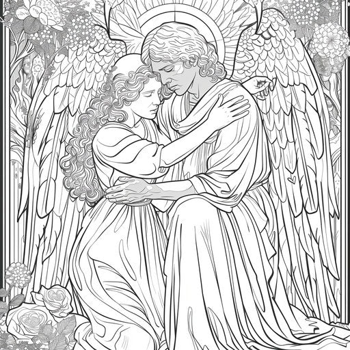 Angel comforting a person in distress