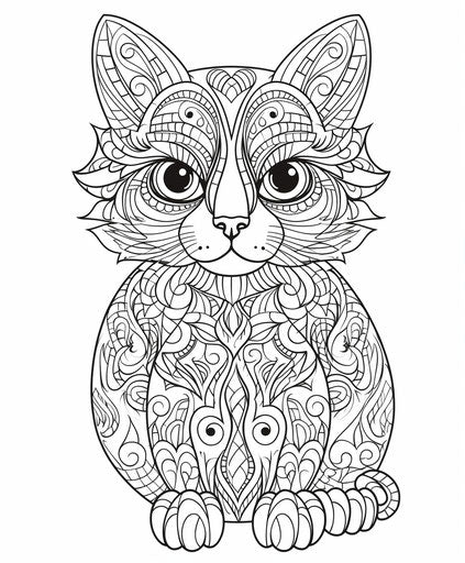 Adult coloring pages, animal style, abstract category