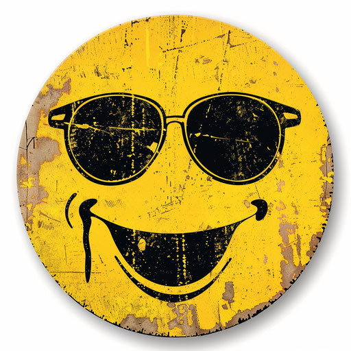 Happy Smiley Stick Figure with Sunglasses Drawing