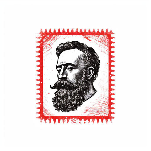 Minimalist style stamp clipart, on white background