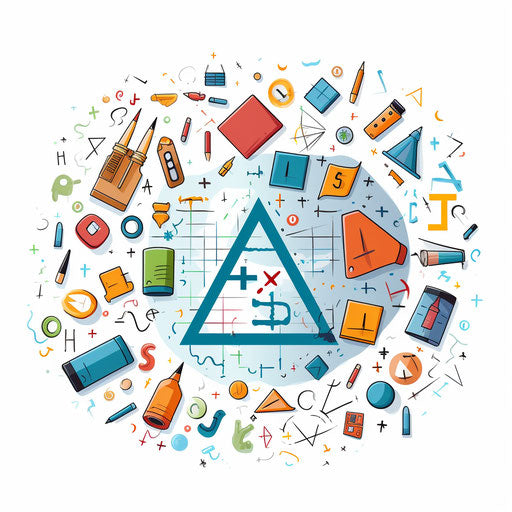 Math clipart in Minimalist style on white background