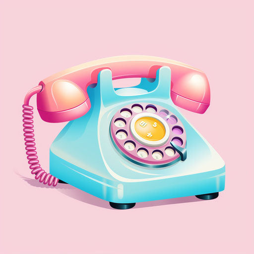 Telephone clipart in the style of Pastel Colors Art, on white background
