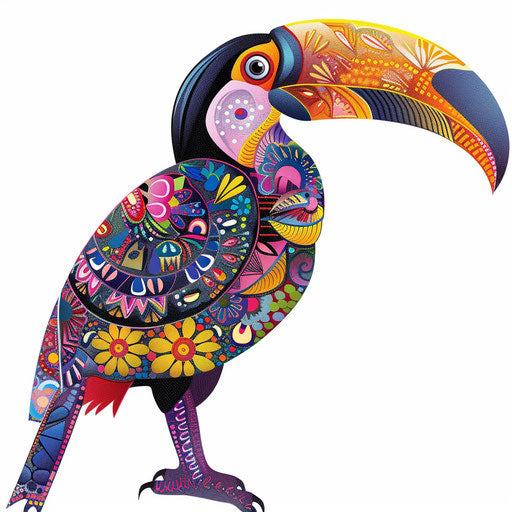 Realistic toucan clipart on flat white background
