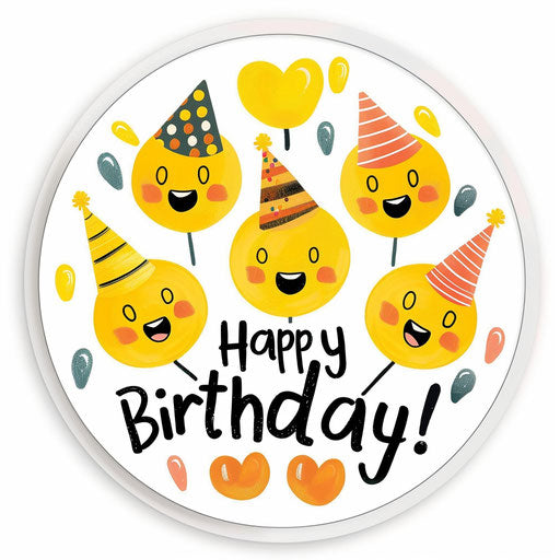 Happy Birthday sticker on white background