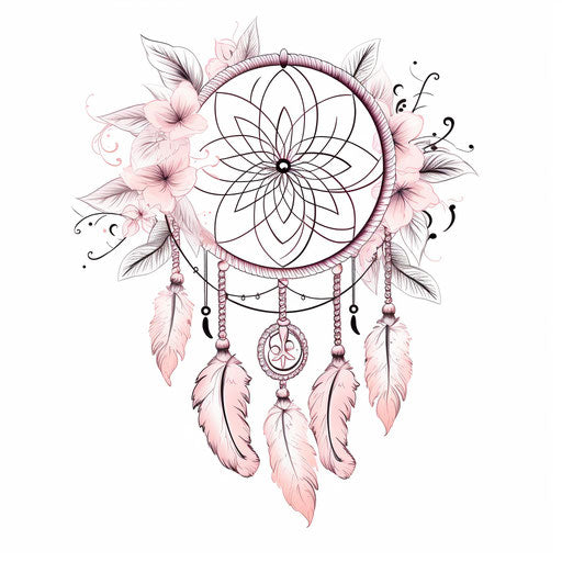 Black and white coloring book with dream catcher