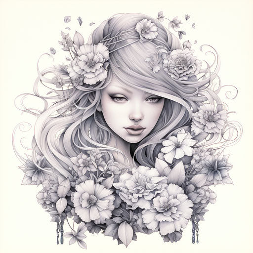 Enchanting fairy flower coloring pages adult coloring books