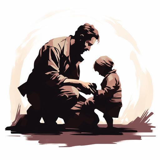 Caring clipart in the style of Chiaroscuro Art, on a white background