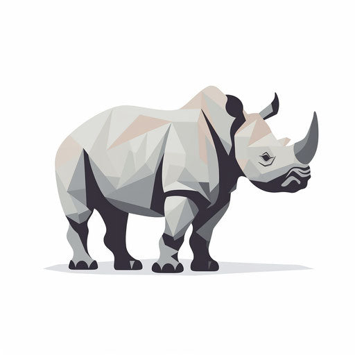 Rhino clipart in Minimalist style, on white background