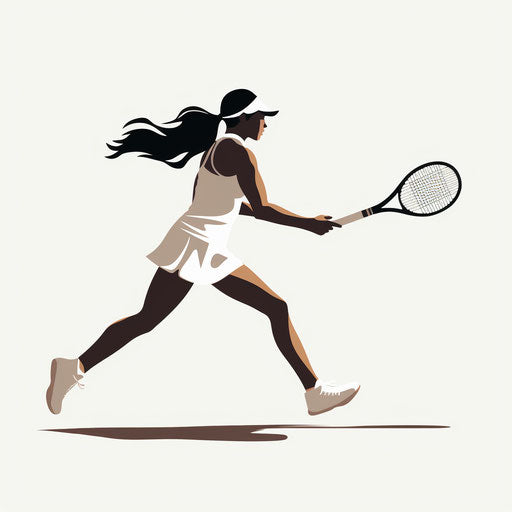 Minimalist style tennis clipart, on white background
