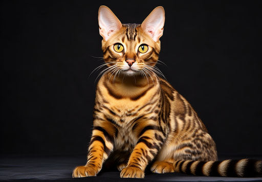 Bengal cat in dark yellow and light maroon style