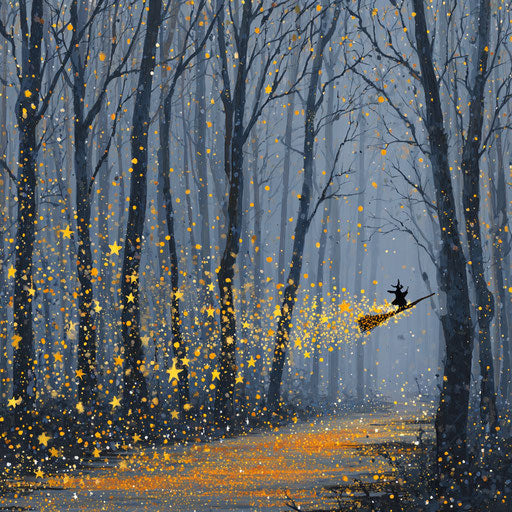 Twinkling Stars in a Magical Forest at Dusk