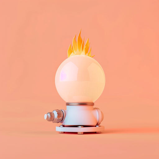 Realistic gas illustration on flat peach background