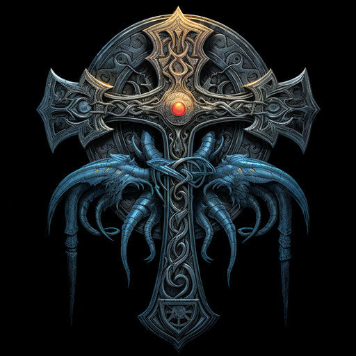 Celtic dragon cross tattoo design