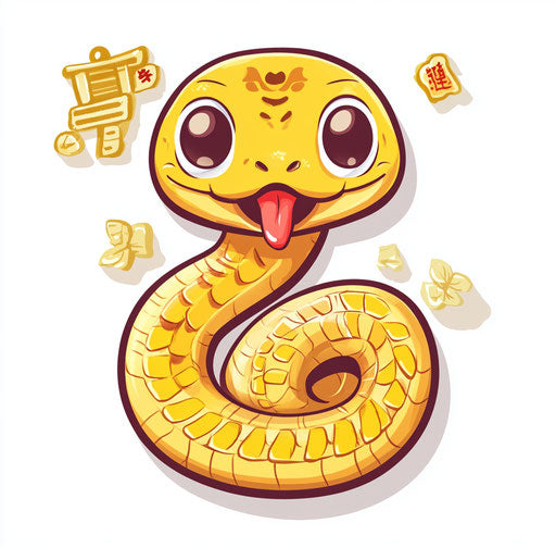 Cute cartoon snake, Chinese New Year of the Snake zodiac sign