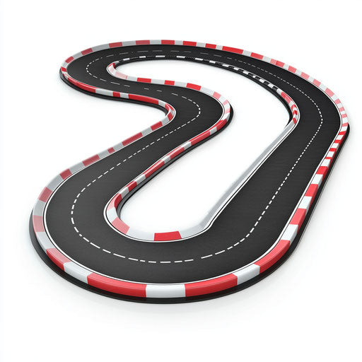 3D race track on realistic white background
