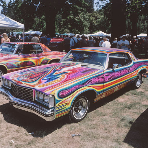 1976 Classic Chevrolet Malibu with psychedelic paint job