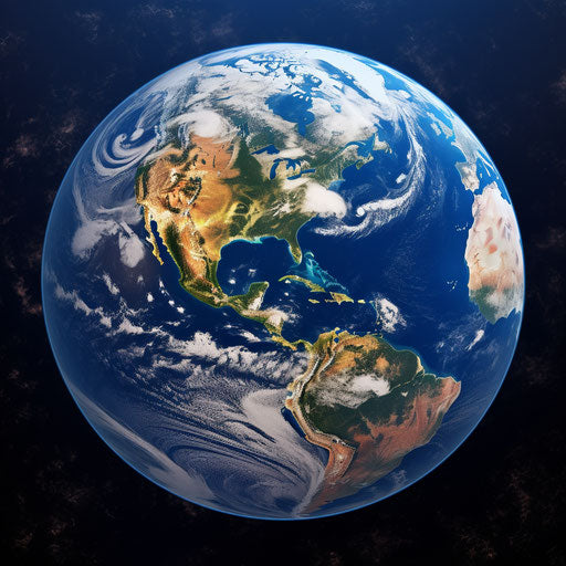 Earth from space: detailed and realistic renderings