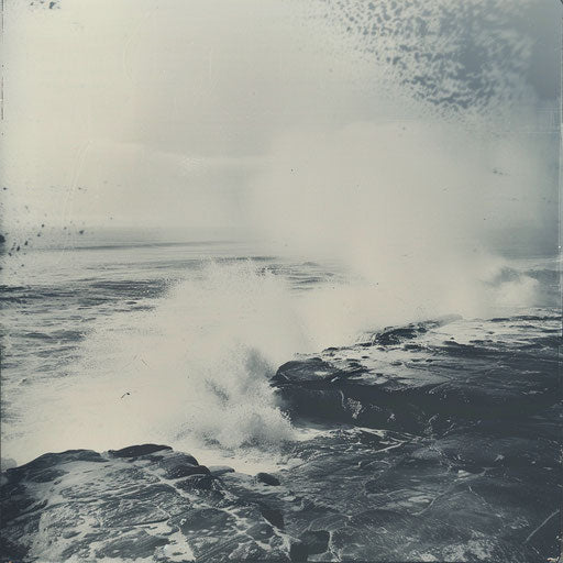 Bondi Beach in Australia with dramatic waves crashing against the rocky shore