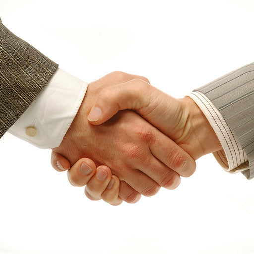 Successful partnerships symbolized by handshakes