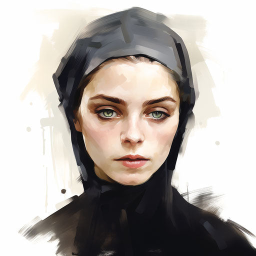 Ash Wednesday in Oil painting style, on white background