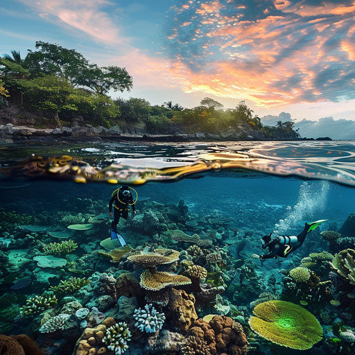 Exploring coral reefs at Nusa Dua Beach, Indonesia