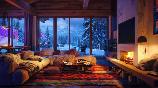Luxury chalet interior in a ski resort