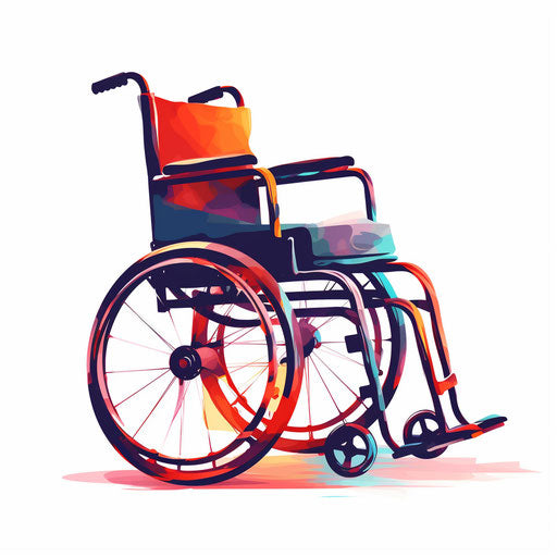 Wheelchair clipart in Minimalist style, on white background