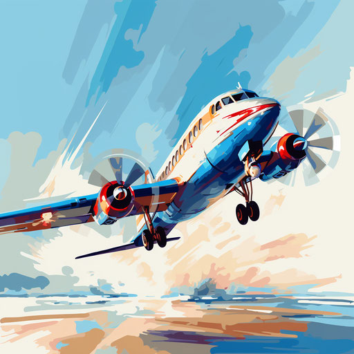 Airplane clipart in the style of Oil painting, on a white background