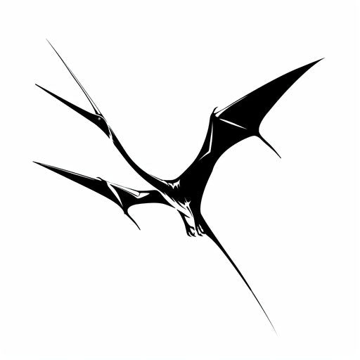 Pterodactyl silhouette tattoo design on white background