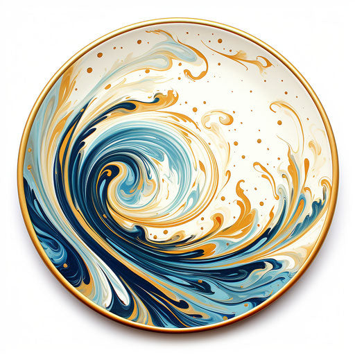 Plate clipart in the style of oil painting on white background