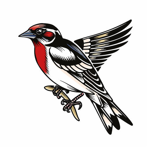 Traditional sailor tattoo style sparrow
