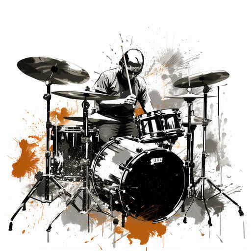 Drum illustration in the style of Chiaroscuro Art