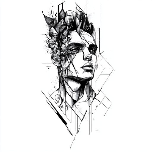 Beautiful flat clipart style constantine tattoo with a modern twist