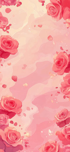 Pink roses wallpaper, pink and red roses pattern