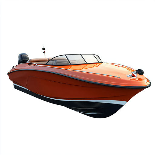 Realistic illustration of a speedboat without background, high resolution