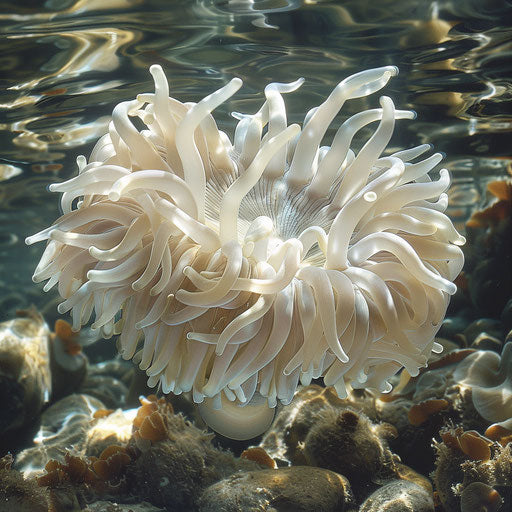 Sea anemone in a serene, clear water environment