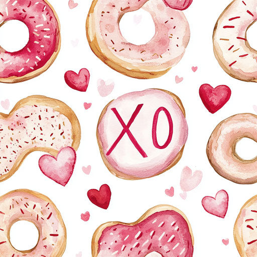 Delicious Valentine's Day-themed donuts with hearts and love words