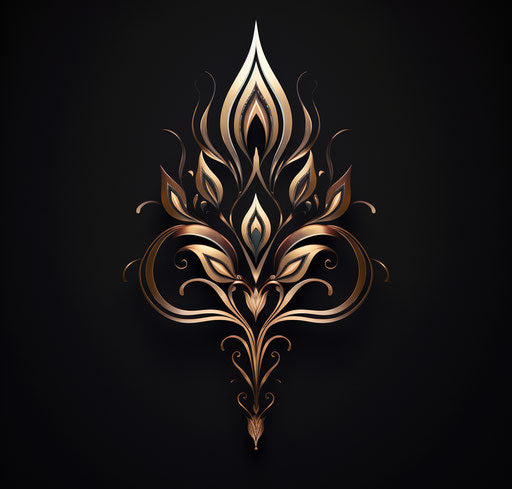 A tribal tattoo design with a lotus flower