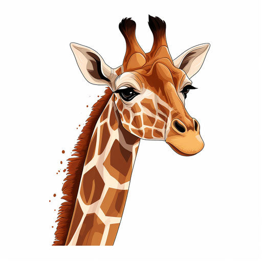 Minimalist giraffe illustration on white background