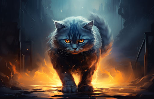 Guide to caring for your cat, dark silver and light orange style