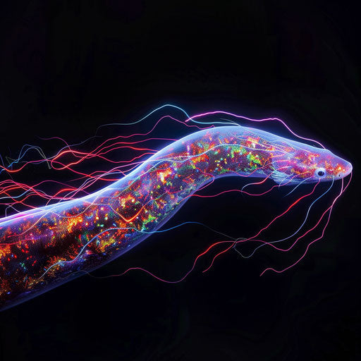 Electric eel with vibrant electrical discharges