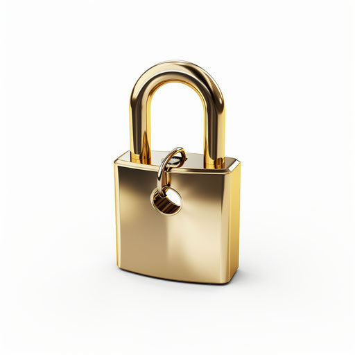 Padlock illustration in Minimalist style, on white background