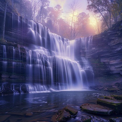 Cummins Falls, Tennessee, dusk ethereal lighting
