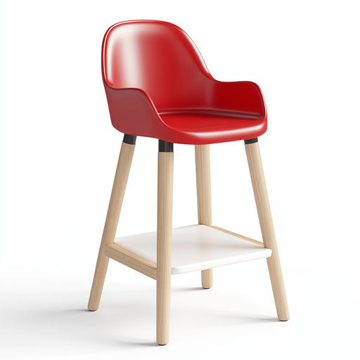 3D High Chair in photo realistic style on white flat