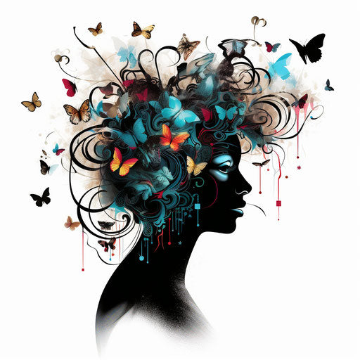 Mind in Chiaroscuro Art on white background