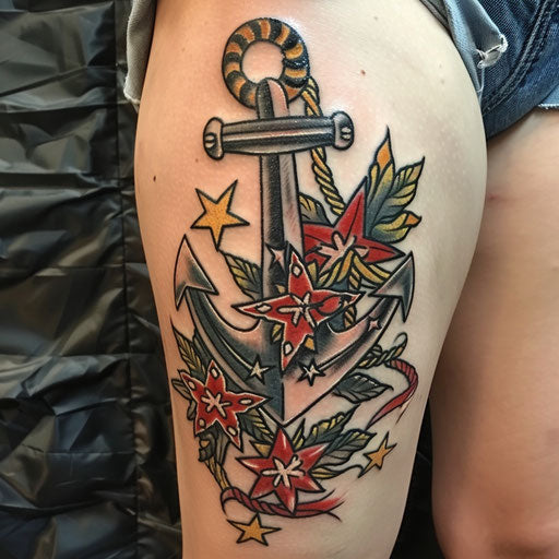Classic sailor-themed mom tattoo