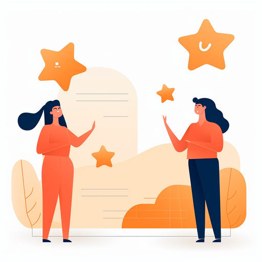 Minimalist feedback illustration on white background