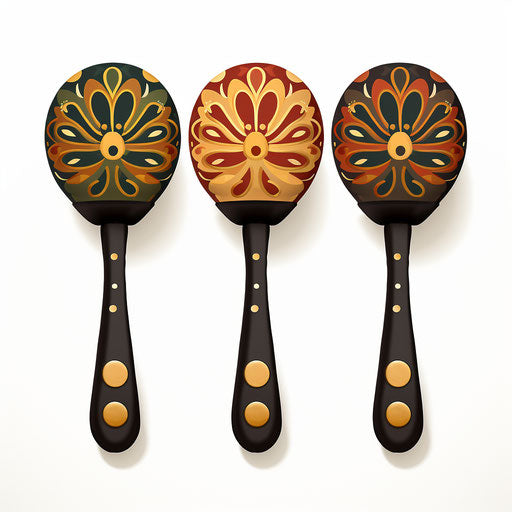 Chiaroscuro Art style maracas on white background