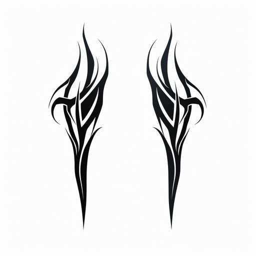 Two tribal arm templates on white background, dark gothic style, simple